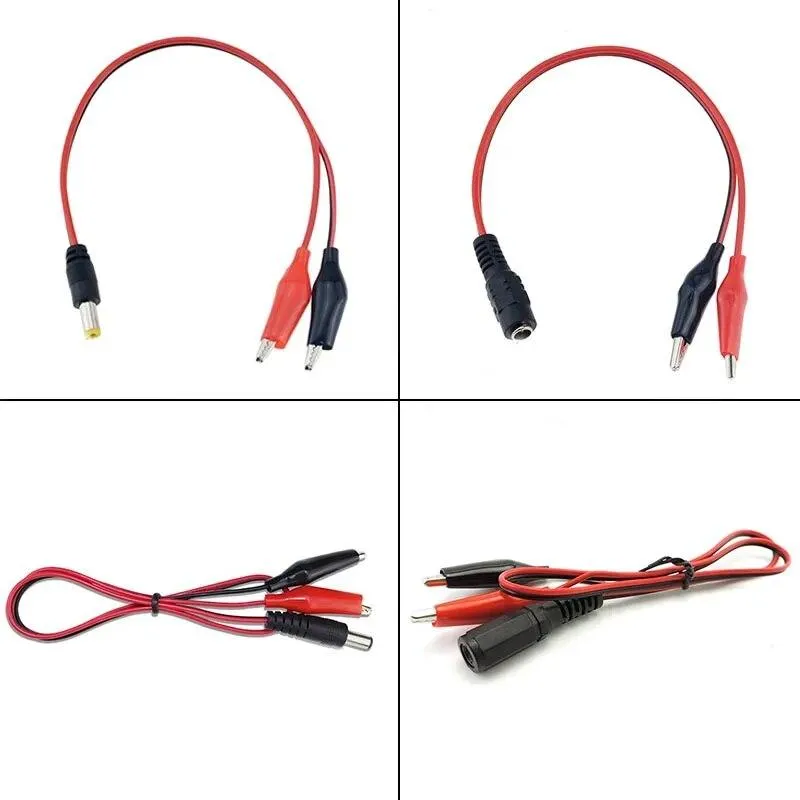 5.5×2.1mm DC Power Jack to Alligator Test Clips Clamp