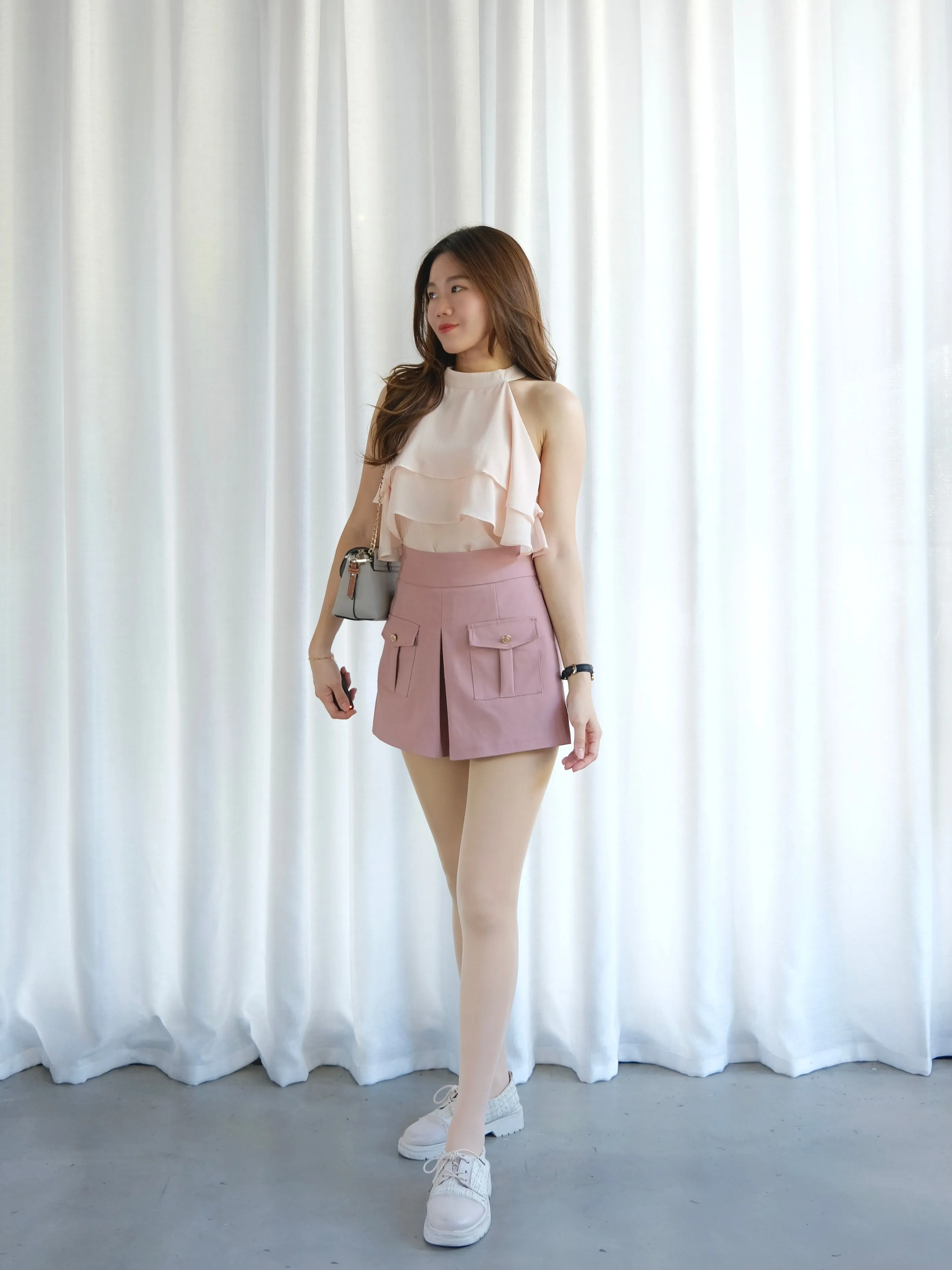 ACEWIN Flap Pockets Inverted Pleated Skort (Size S-XXL) 501768