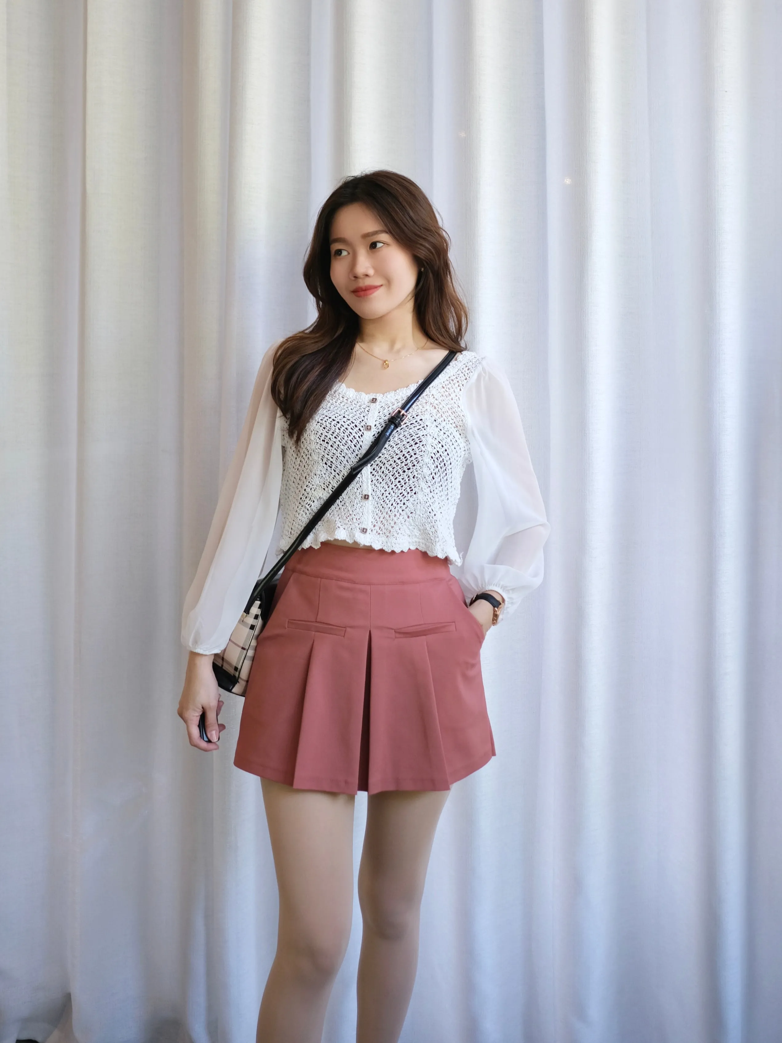 ACEWIN Front Welt Pocket Pleated Skort (Size S-XL) 501762