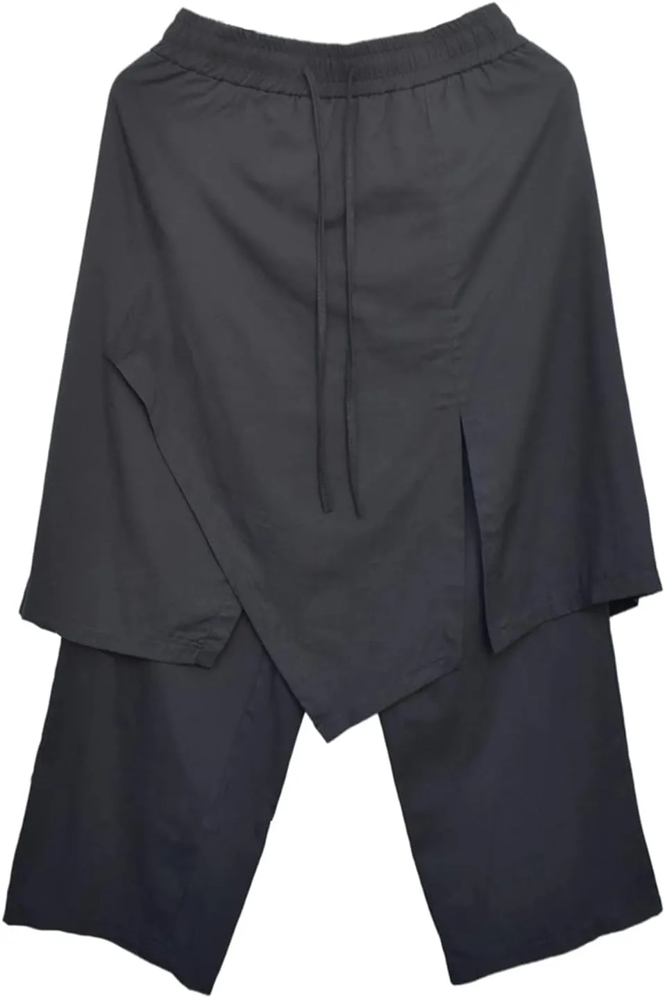 AITFINEISM Men's Casual Skirt Pants Loose Wide Leg Harem Pant Japanese Harajuku Kimono Trousers