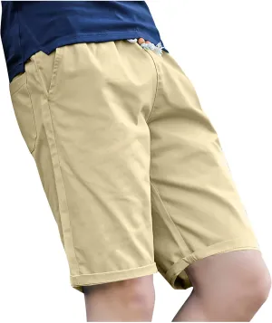 Akklian Men's Stretch Chino Short Slim Fit Casual Flat Front Shorts Summer Lounge Lightweight Comfy Beach Shorts with Pockets