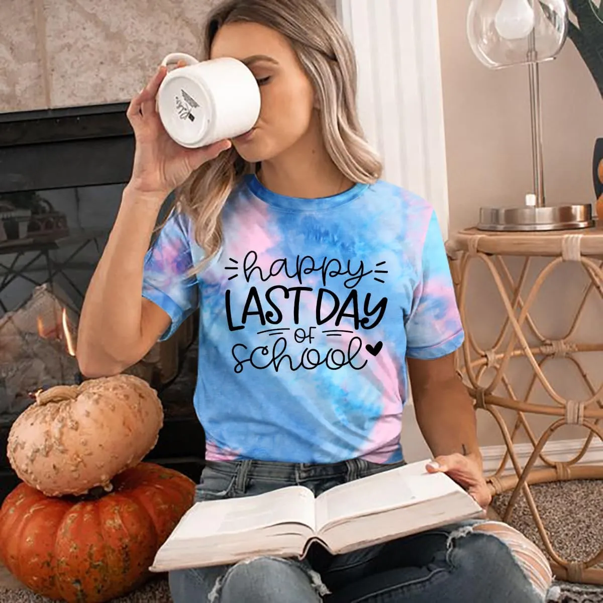 ALLTB Last Day of School Shirt for Teachers Women Teacher Life T-Shirt School Graduation Tee Appreciation Gift Shirt Top