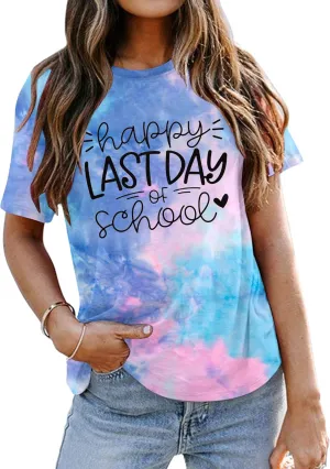 ALLTB Last Day of School Shirt for Teachers Women Teacher Life T-Shirt School Graduation Tee Appreciation Gift Shirt Top