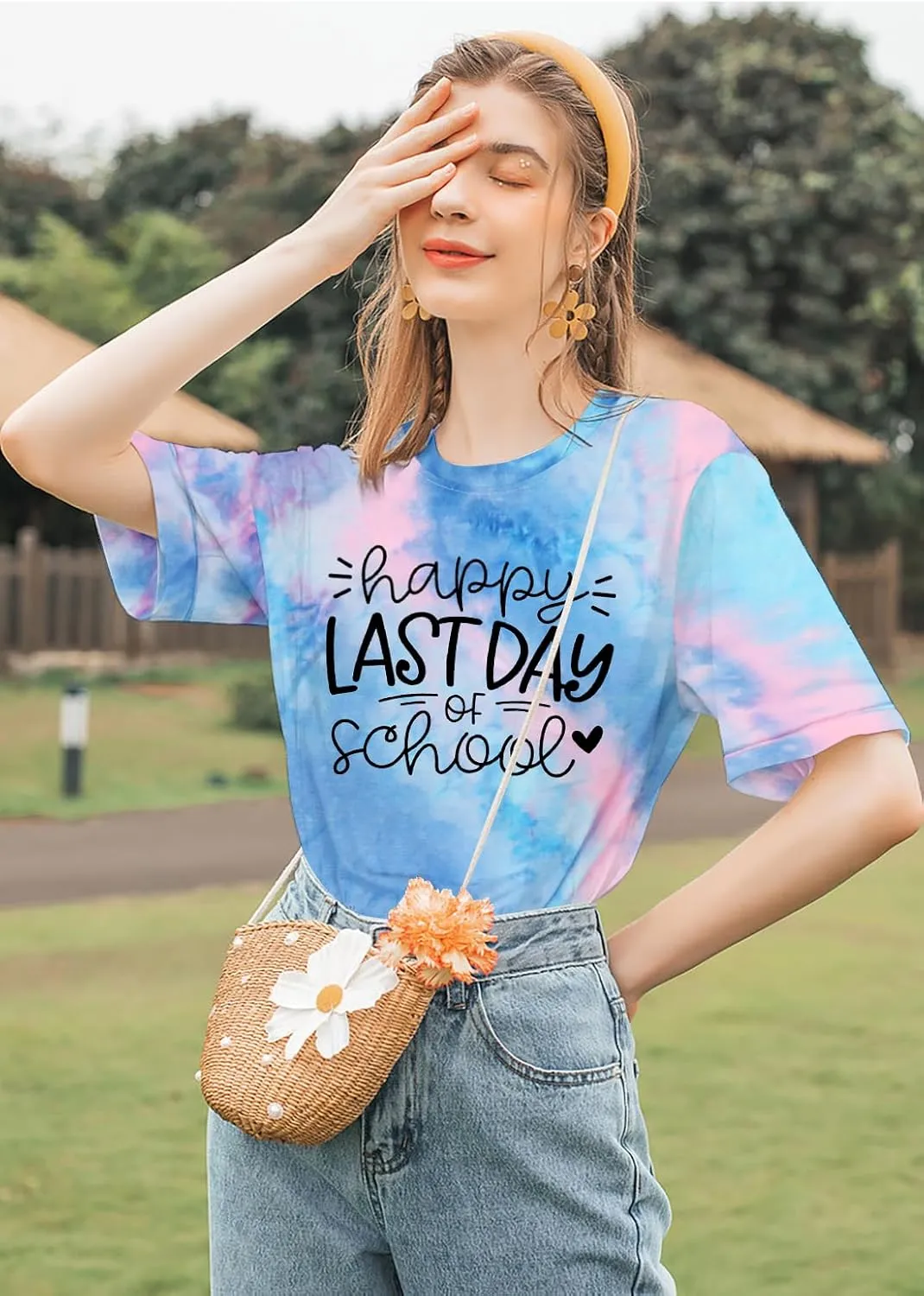ALLTB Last Day of School Shirt for Teachers Women Teacher Life T-Shirt School Graduation Tee Appreciation Gift Shirt Top