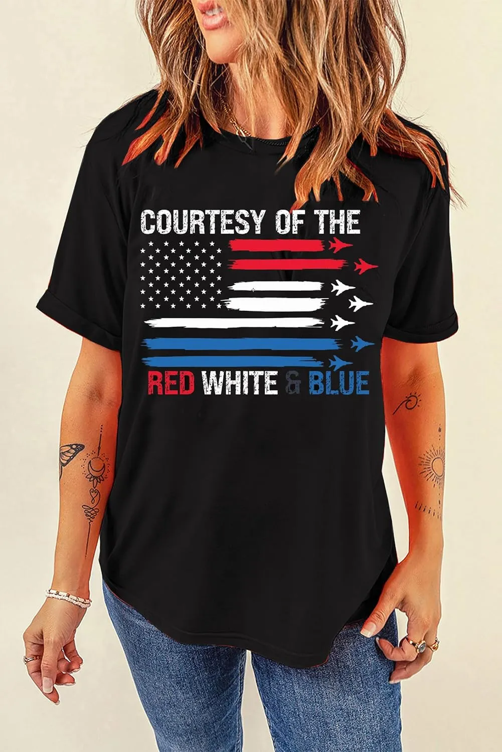 American Flag Shirt Women 4th of July Patriotic T Shirt Funny Stars Stripes Graphic Tee Independence Day T-Shirt Top
