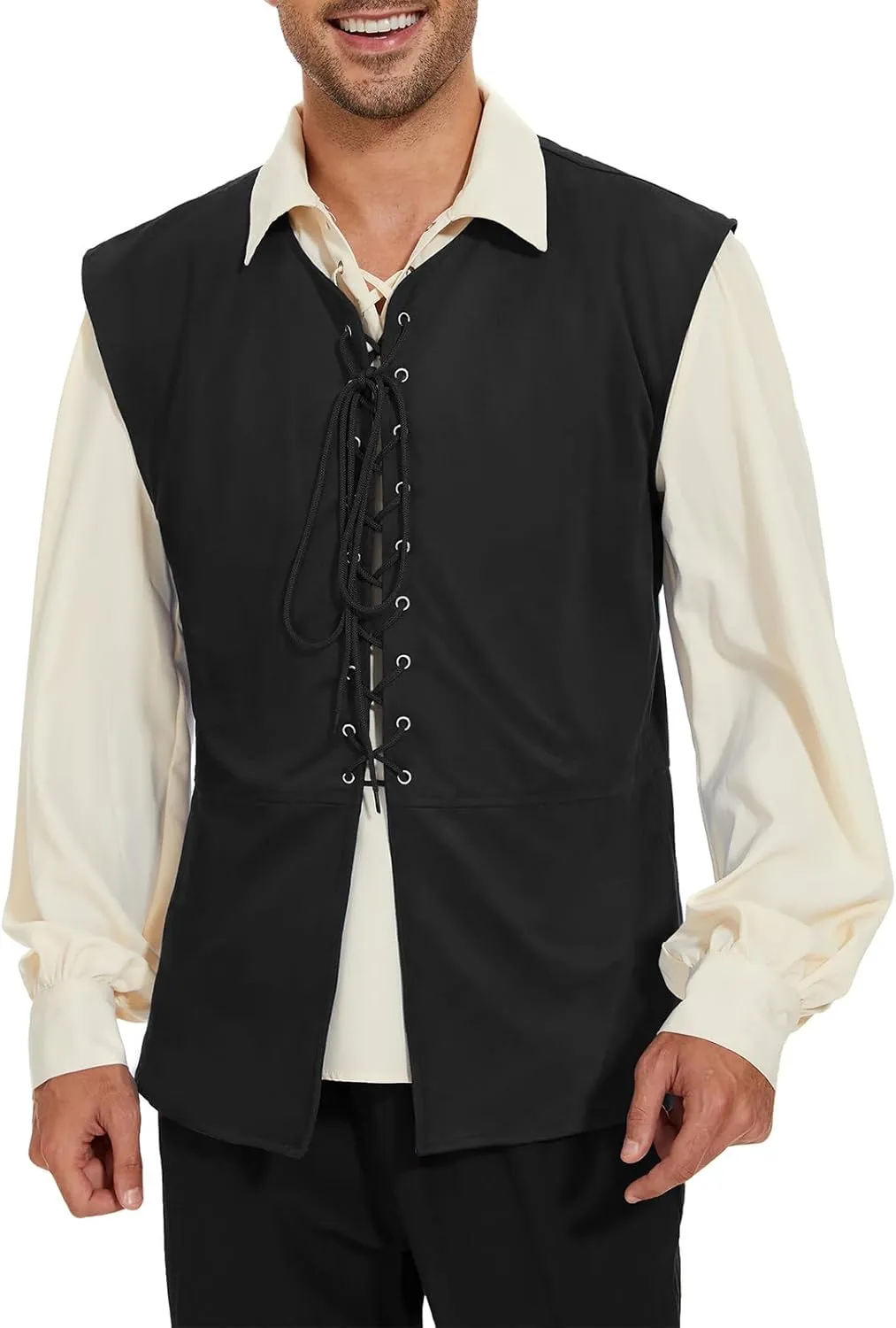 American Trends Renaissance Costume Men Pirate Vest Renaissance Viking Steampunk Halloween Medieval Costume Men