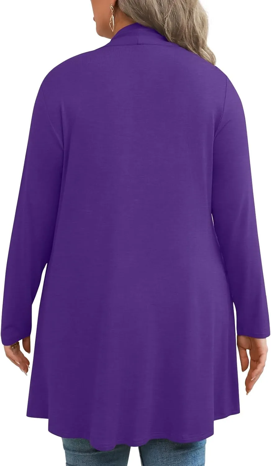 Anymiss Womens Plus Size Cardigan 2025 Spring Lightweight Jacket Summer Long Sleeve Kimono 1X-5X