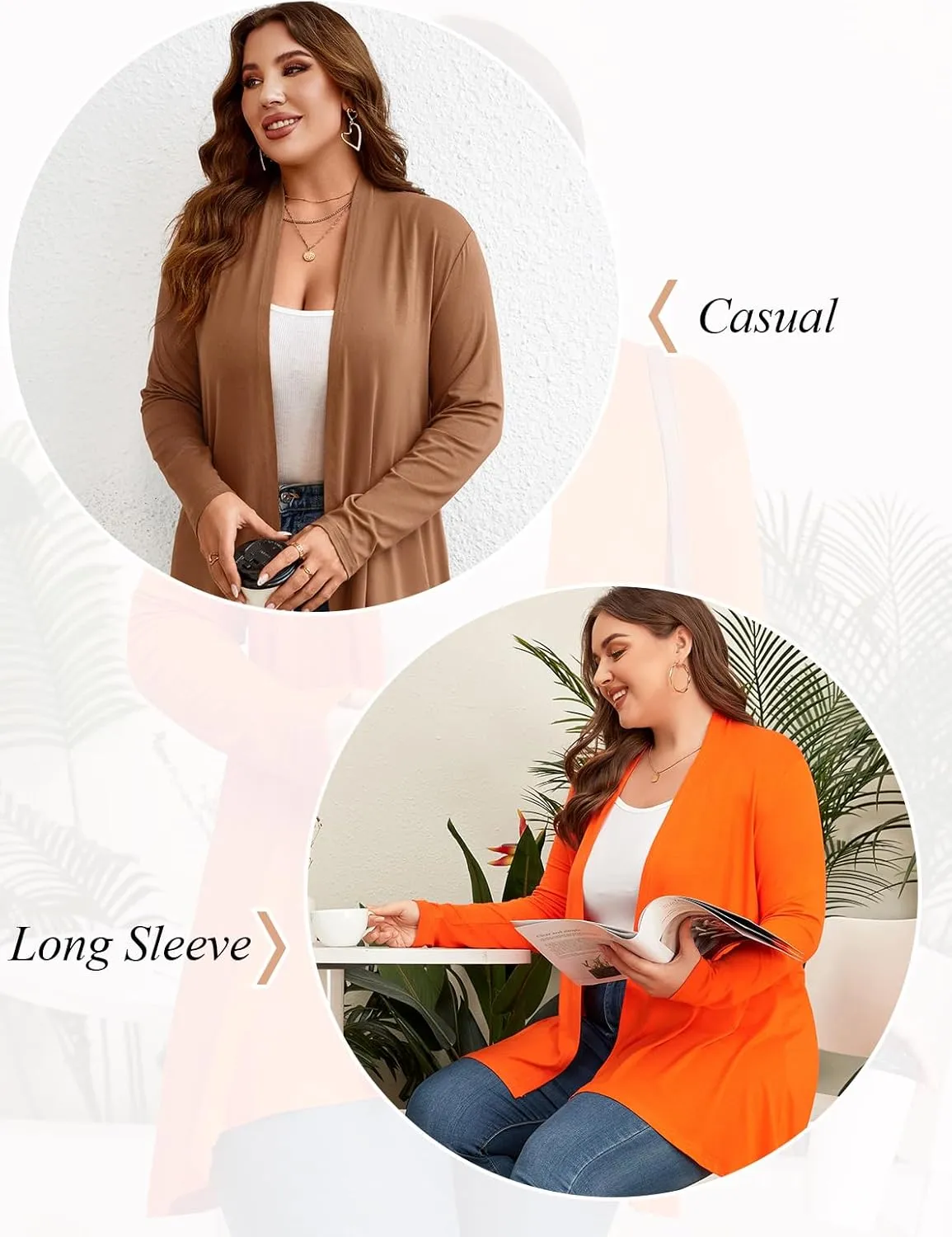 Anymiss Womens Plus Size Cardigan 2025 Spring Lightweight Jacket Summer Long Sleeve Kimono 1X-5X