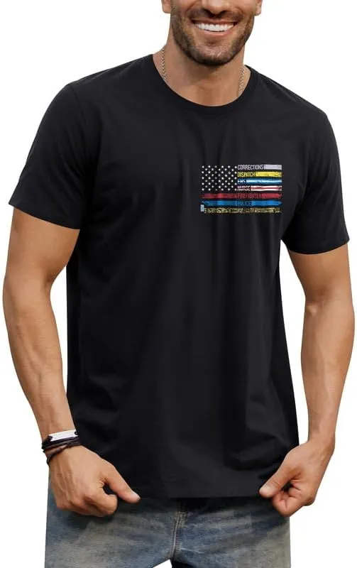 Arvilhill Men's 4th of July Shirt American Flag Short Sleeve T-Shirt 1776 Patriotic Cotton Tee Shirt (S-3XL)