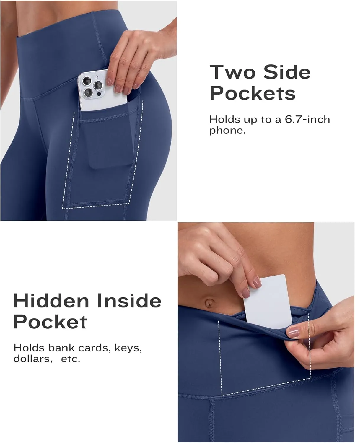 ATHVOTAR Biker Shorts Women with Pockets - 3"/5"/8" High Waisted Workout Spandex Tummy Control Gym Running Yoga Shorts