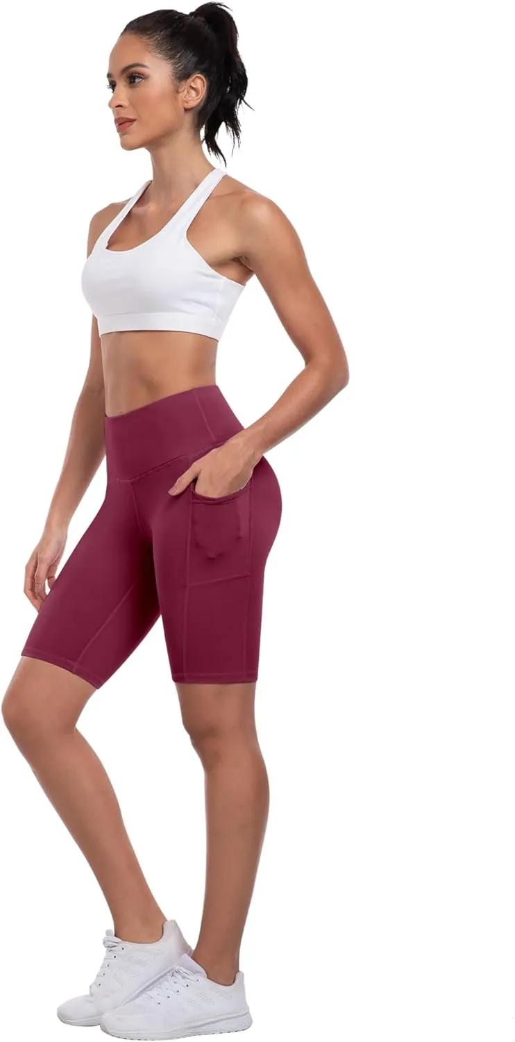 ATHVOTAR Biker Shorts Women with Pockets - 3"/5"/8" High Waisted Workout Spandex Tummy Control Gym Running Yoga Shorts