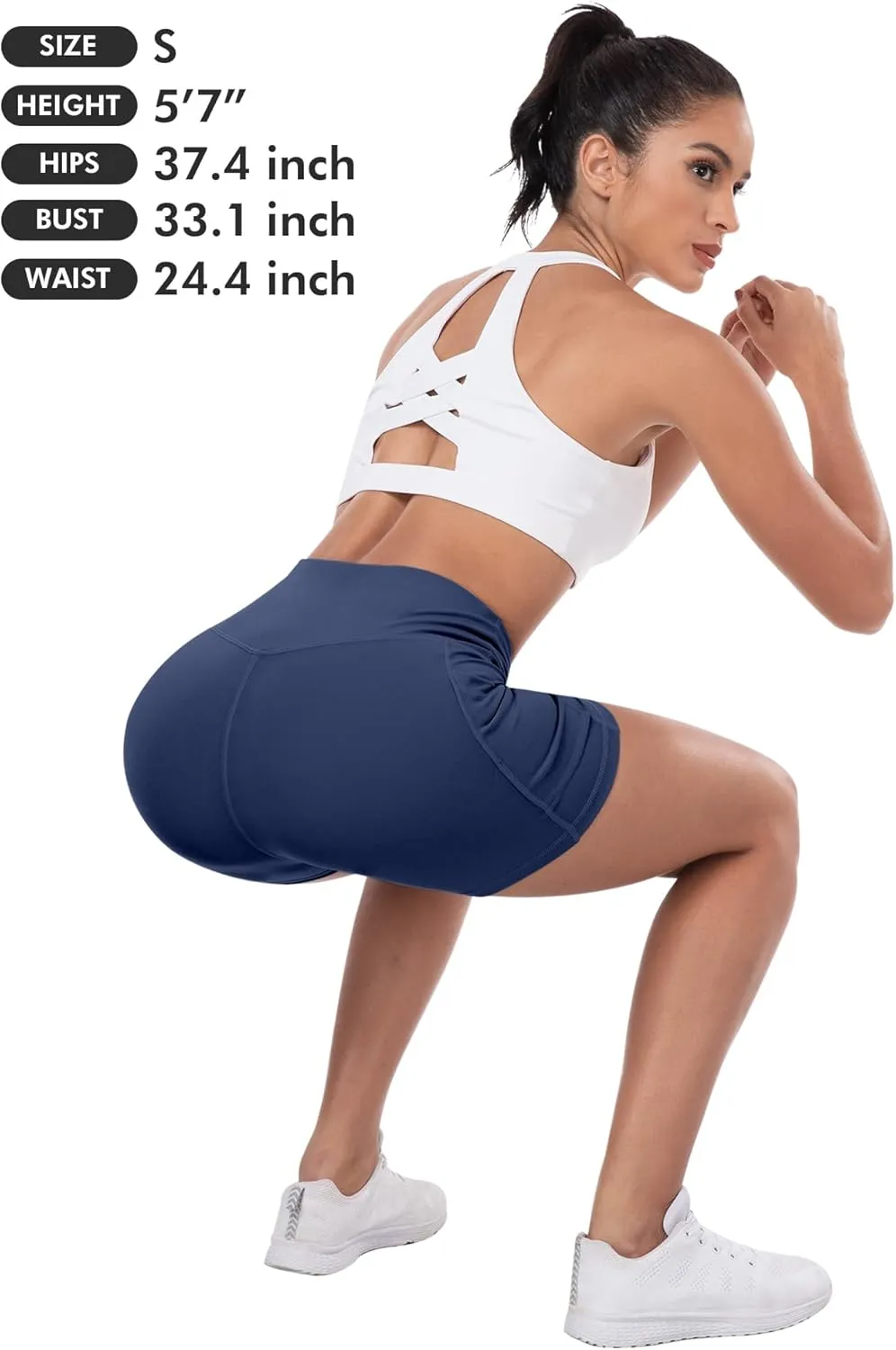 ATHVOTAR Biker Shorts Women with Pockets - 3"/5"/8" High Waisted Workout Spandex Tummy Control Gym Running Yoga Shorts