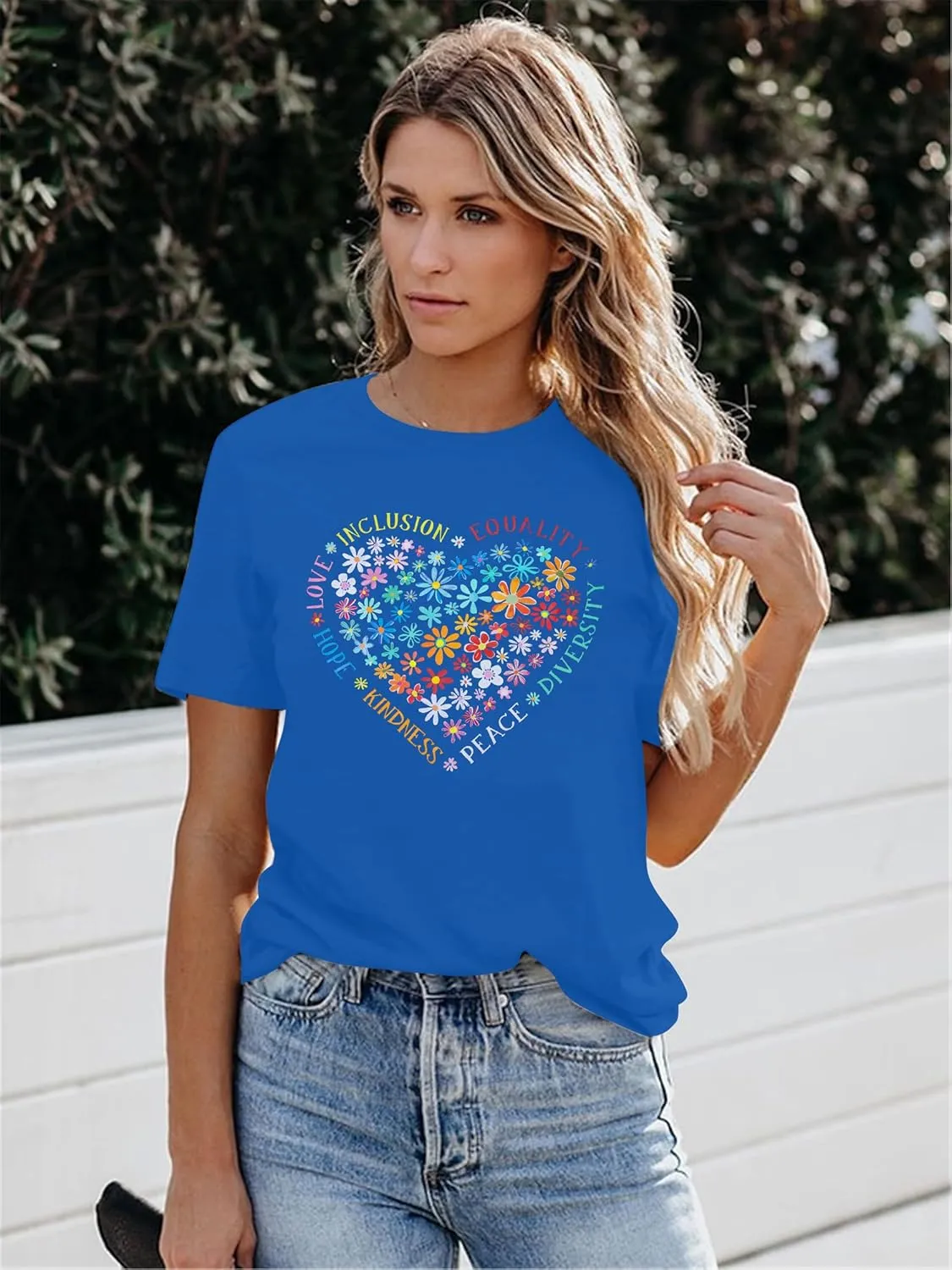 Autism Awareness Shirt Women Special Education Teacher T-Shirt Inspirational Graphic Tee Casual Top