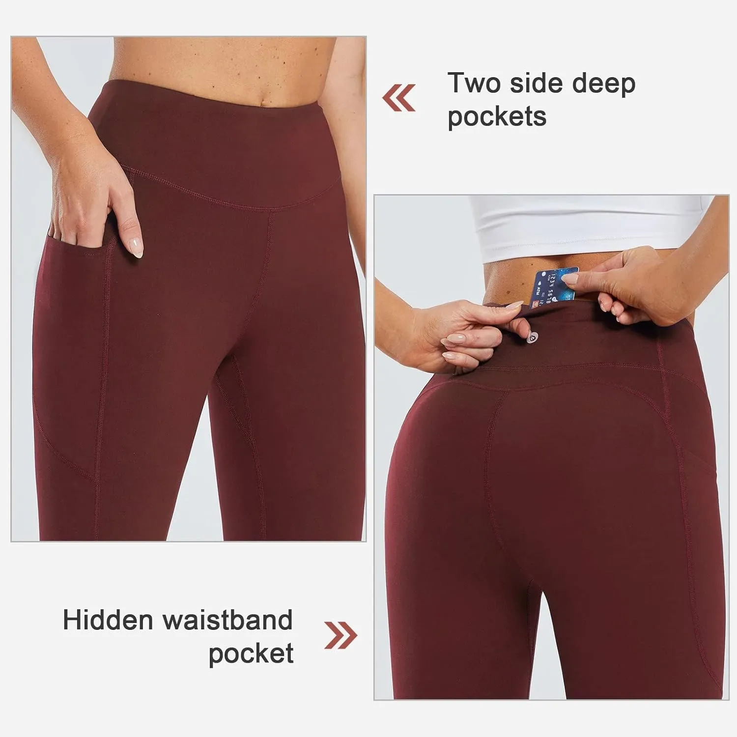baleaf Women's 10"/ 12" Long Biker Yoga Compression Shorts High Waist Knee Length Spandex Workout Shorts with Pockets Soft