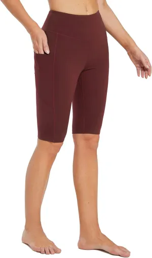 baleaf Women's 10"/ 12" Long Biker Yoga Compression Shorts High Waist Knee Length Spandex Workout Shorts with Pockets Soft