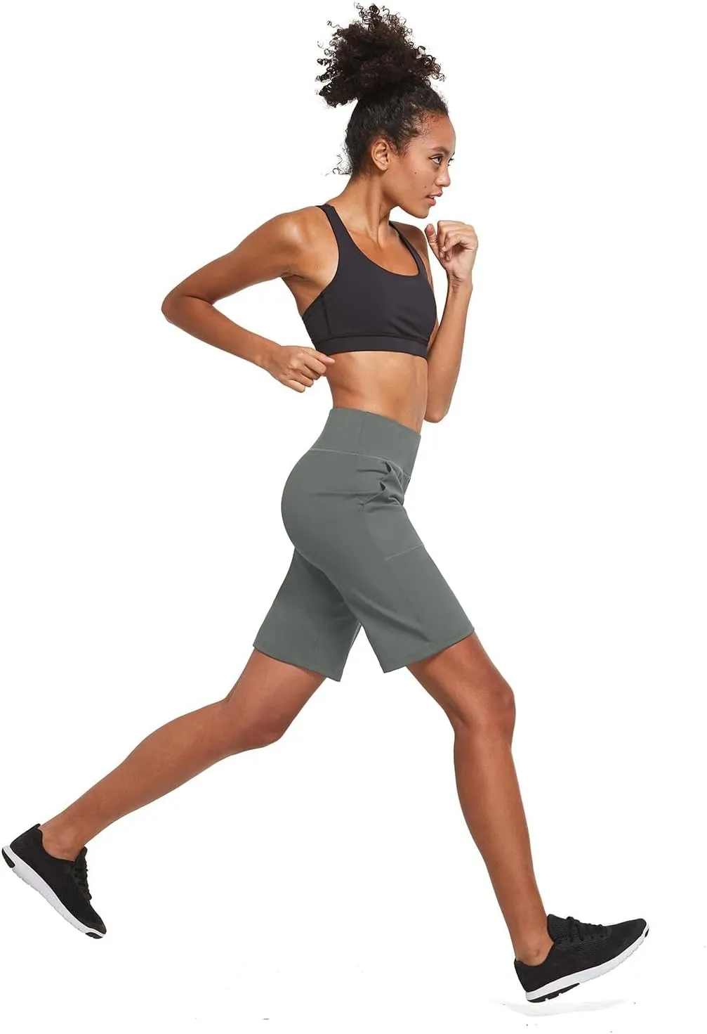 baleaf Women's Bermuda Long Shorts 10" Knee Length High Rise Athletic Shorts Pull On Workout Walking Golf Running Summer