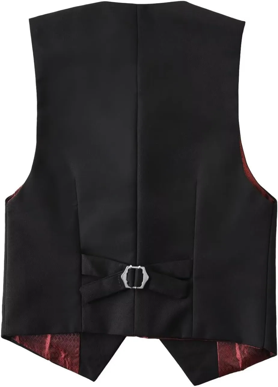 Boy's 3 Button Formal Suit Vest and Bow Tie Set