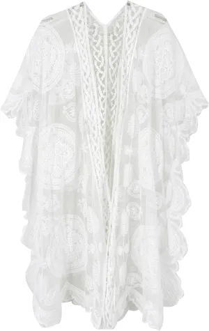Breezy Lane Women's Kimono Cardigan Summer Swimsuit Coverups Beach Cover Up with Floral Print for Vacation