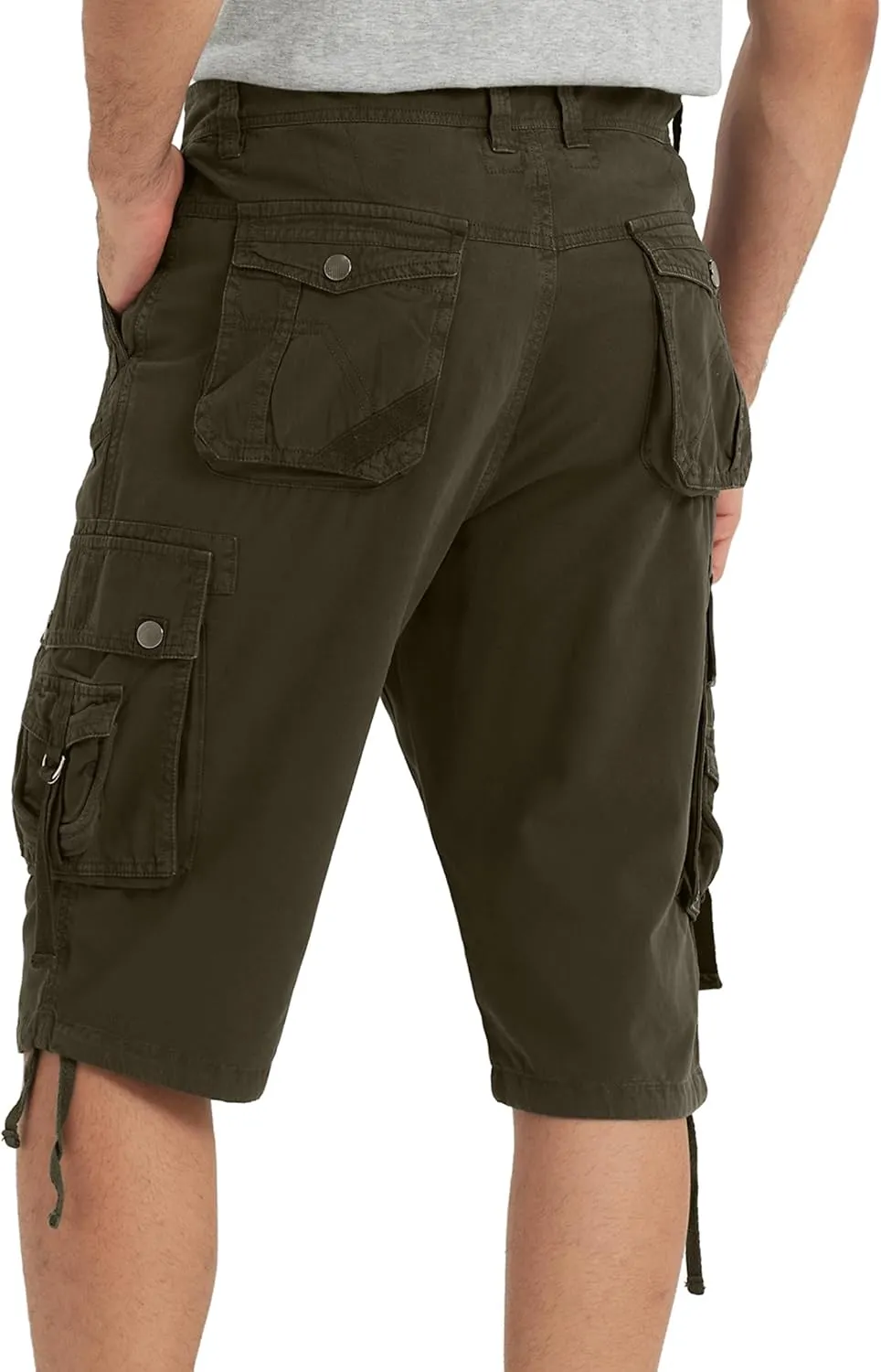 Cargo Shorts for Men Multi Pockets Mens Shorts Twill Below Knee 13 Inches Cotton Relaxed Fit Hiking Outdoor Work