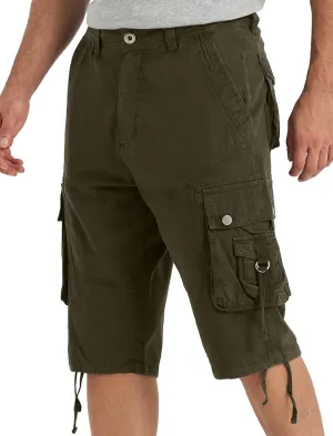 Cargo Shorts for Men Multi Pockets Mens Shorts Twill Below Knee 13 Inches Cotton Relaxed Fit Hiking Outdoor Work