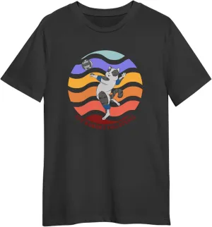 Cat Women's Volleyball Retro Sunset T-Shirt, Gift for Cat Women's Volleyball Retro Sunset T-Shirt, Funny Cat Women's Volleyball Retro Sunset T-Shirt Black