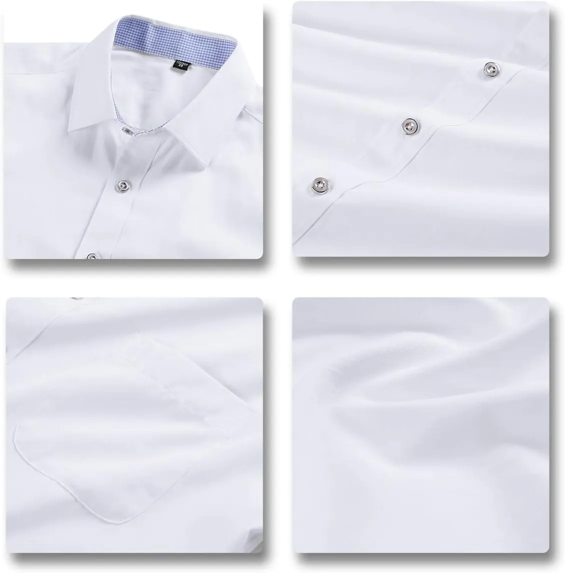Cloudstyle Men's Dress Shirt Slim Fit Button Down Stripe Checked Shirt