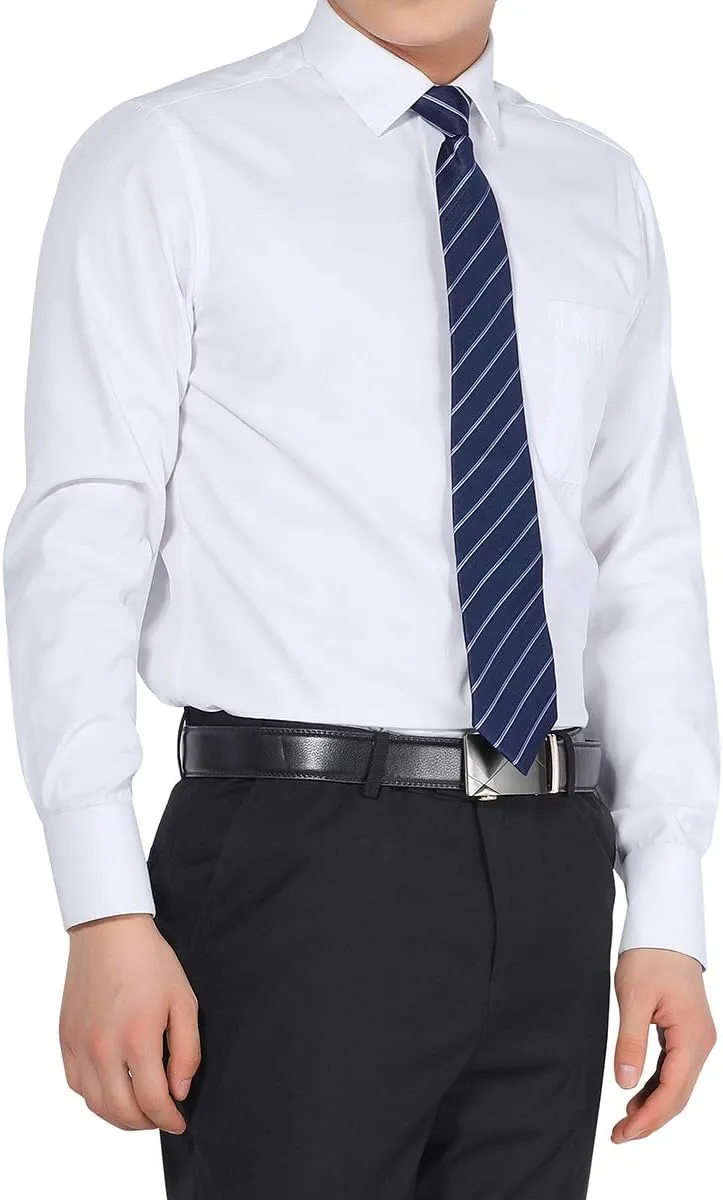 Cloudstyle Men's Dress Shirt Slim Fit Button Down Stripe Checked Shirt