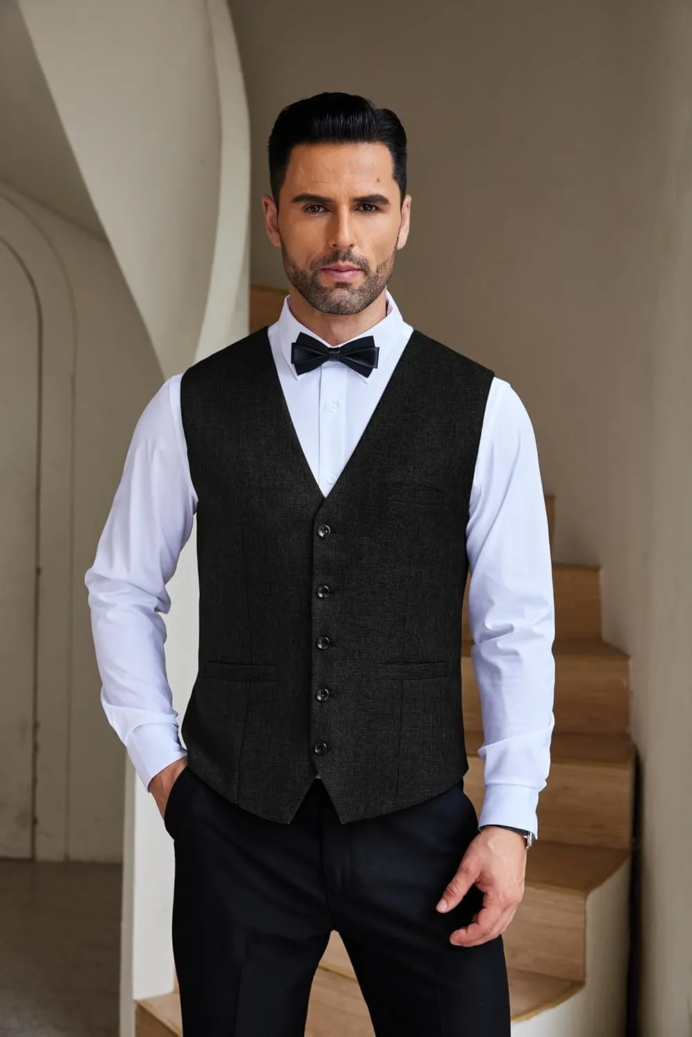 COOFANDY Men Casual Suit Vest Formal Dress Vest Slim Fit Waistcoat Business Wedding