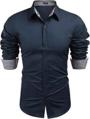 COOFANDY Men's Business Dress Shirt Long Sleeve Slim Fit Casual Button Down Shirt