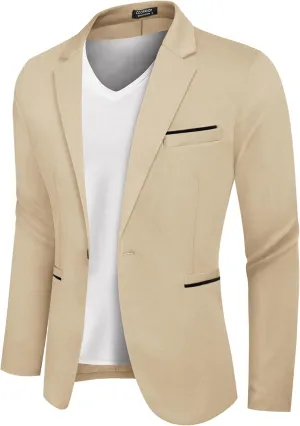 COOFANDY Men's Casual Blazer Jacket Slim Fit Sports Coat Business Suit Jackets One Button