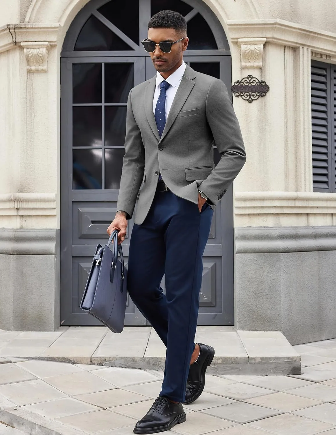 COOFANDY Mens Casual Blazer Knit Sport Coat Lightweight Two Button Suit Jacket