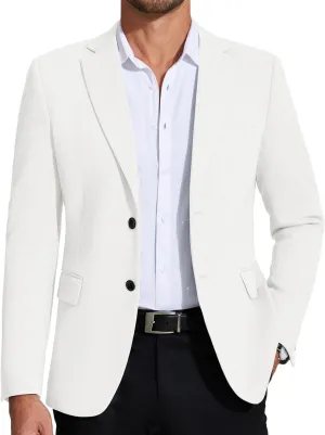 COOFANDY Mens Casual Blazer Knit Sport Coat Lightweight Two Button Suit Jacket