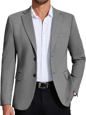 COOFANDY Mens Casual Blazer Knit Sport Coat Lightweight Two Button Suit Jacket