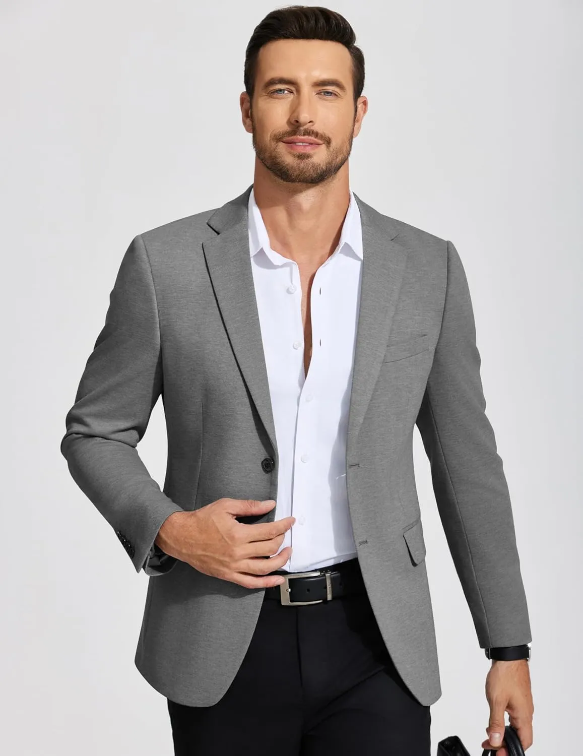 COOFANDY Mens Casual Blazer Knit Sport Coat Lightweight Two Button Suit Jacket