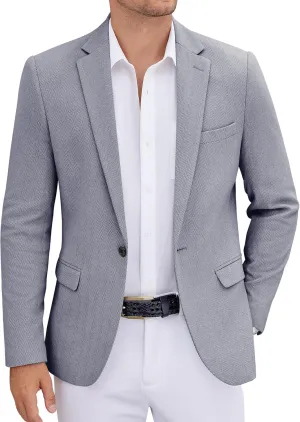 COOFANDY Men's Casual Blazer One Button Sports Coat Tweed Herringbone Suit Jackets