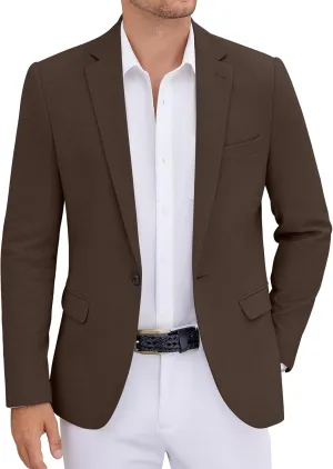 COOFANDY Men's Casual Blazer One Button Sports Coat Tweed Herringbone Suit Jackets