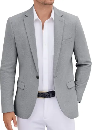 COOFANDY Men's Casual Blazer One Button Sports Coat Tweed Herringbone Suit Jackets