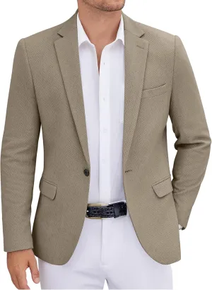 COOFANDY Men's Casual Blazer One Button Sports Coat Tweed Herringbone Suit Jackets