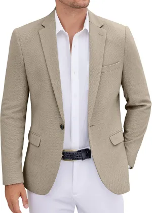 COOFANDY Men's Casual Blazer One Button Sports Coat Tweed Herringbone Suit Jackets