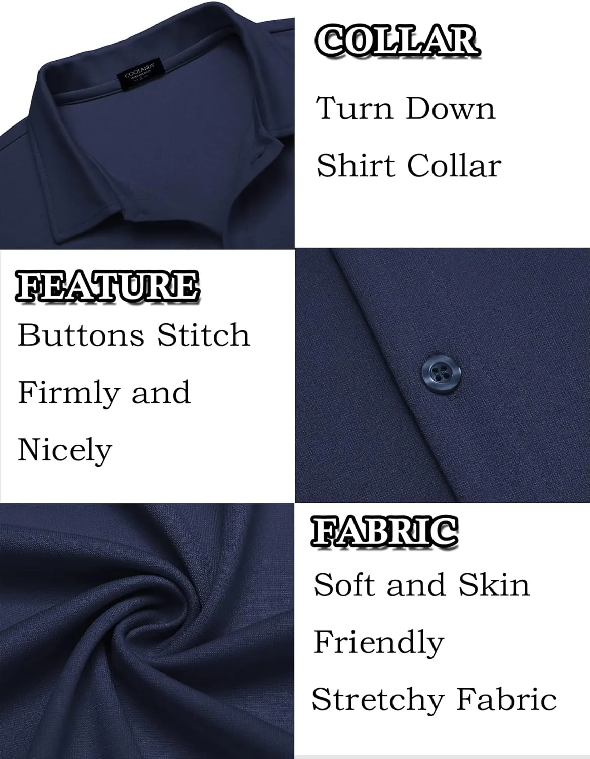 COOFANDY Mens Casual Button Down Shirt Short Sleeve Wrinkle Free Shirts Summer Shirt