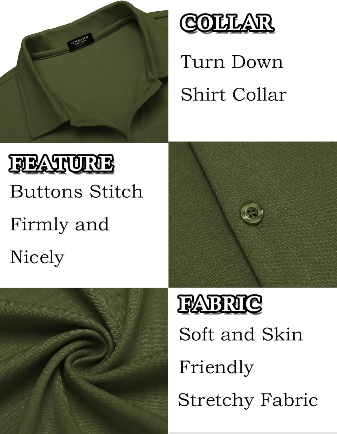 COOFANDY Mens Casual Button Down Shirt Short Sleeve Wrinkle Free Shirts Summer Shirt