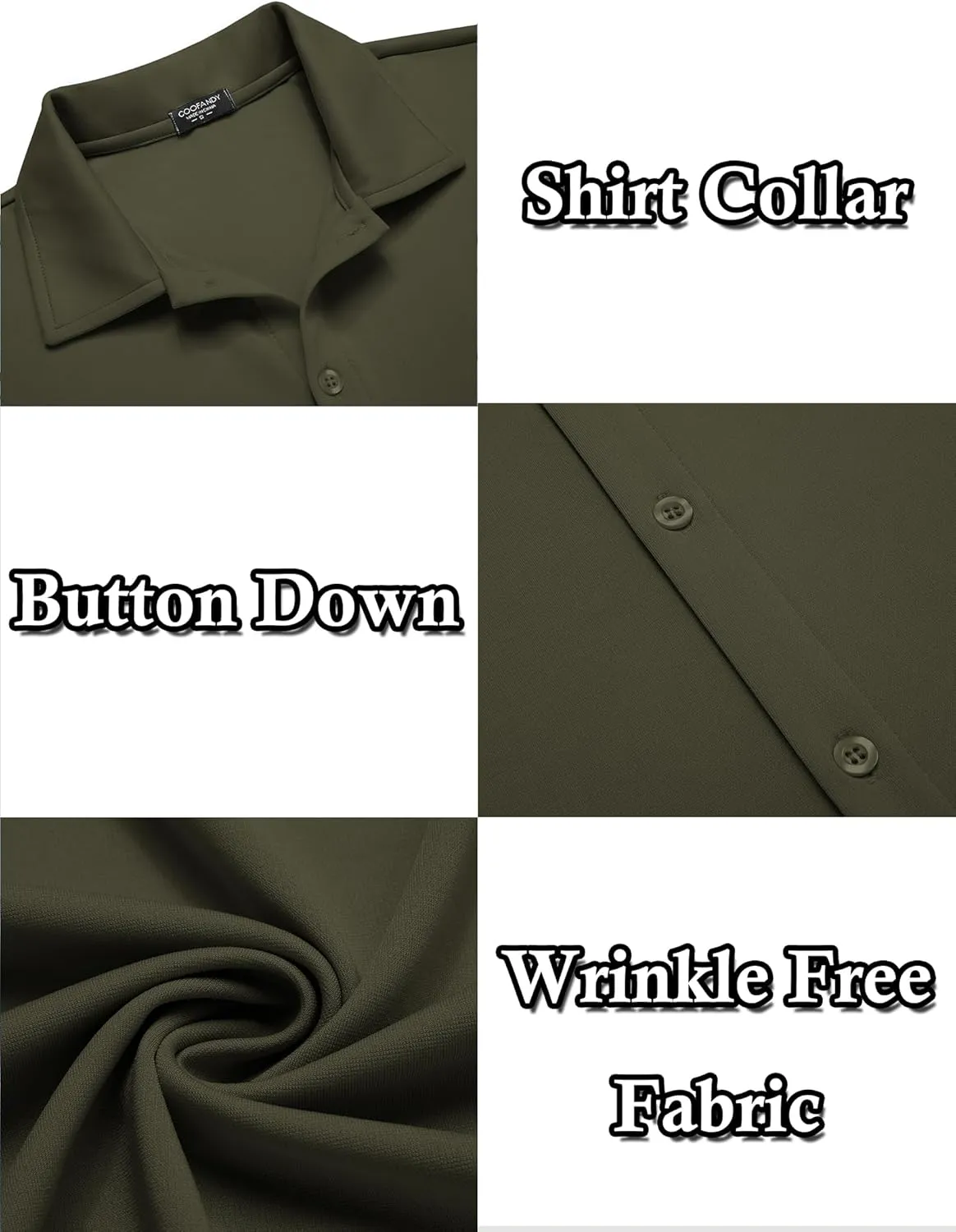 COOFANDY Men's Casual Button Down Shirt Wrinkle Free Shirts Long Sleeve Dress Shirt