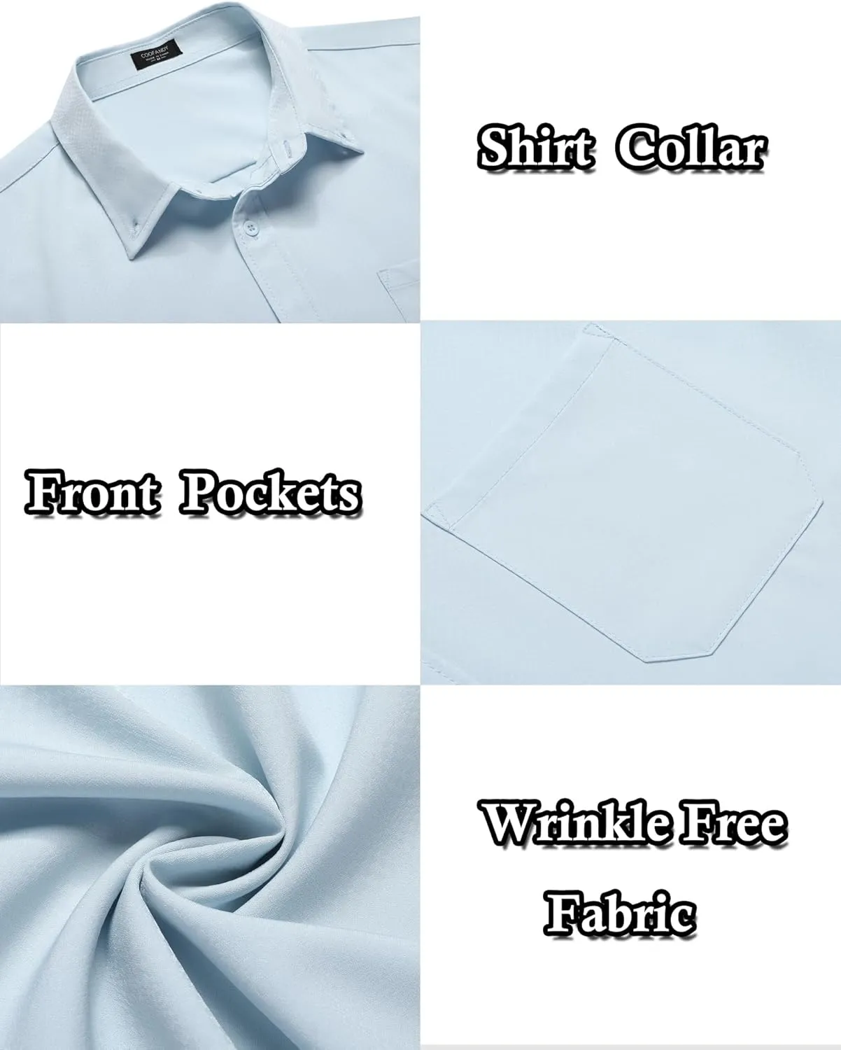 COOFANDY Mens Casual Dress Shirt Short Sleeve Wrinkle Free Dress Shirt Business Casual Shirts