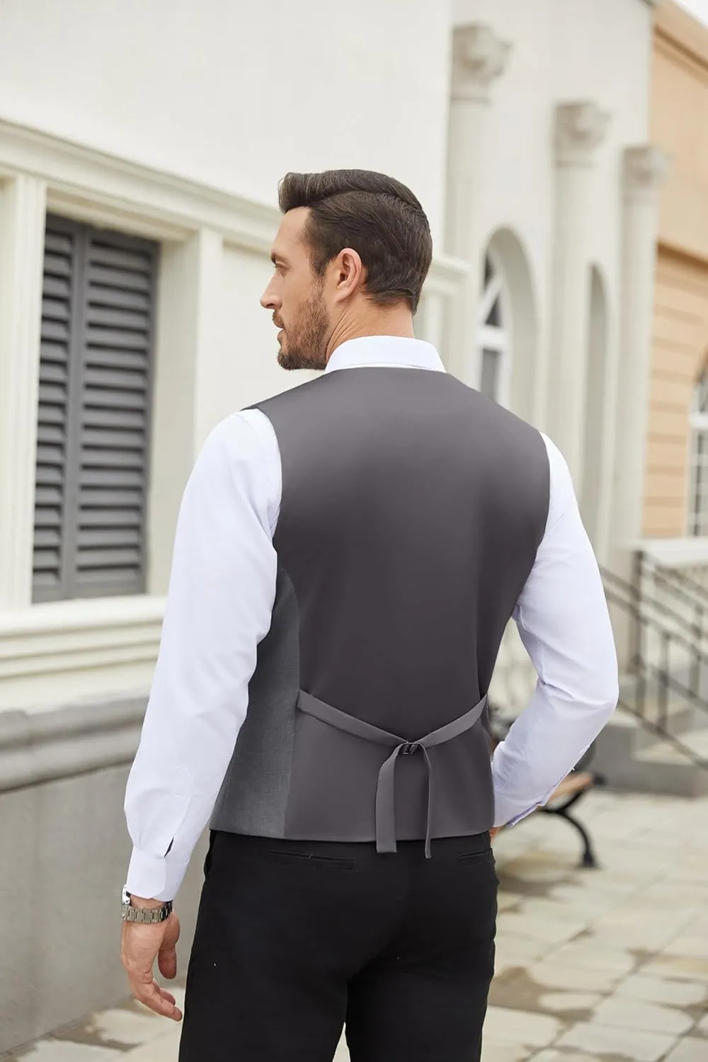 COOFANDY Men's Casual Dress Suit Vest Slim Fit Business Formal Waistcoat Vest