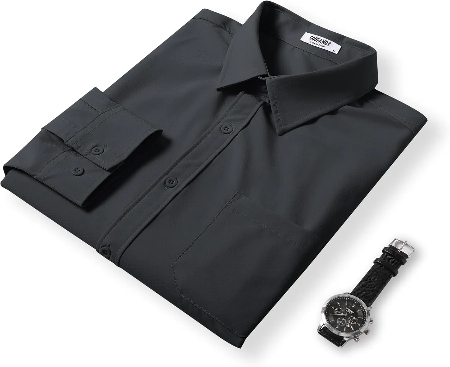 COOFANDY Mens Dress Shirts Long Sleeve Wrinkle Free Shirt Textured Business Casual Button Down Shirt