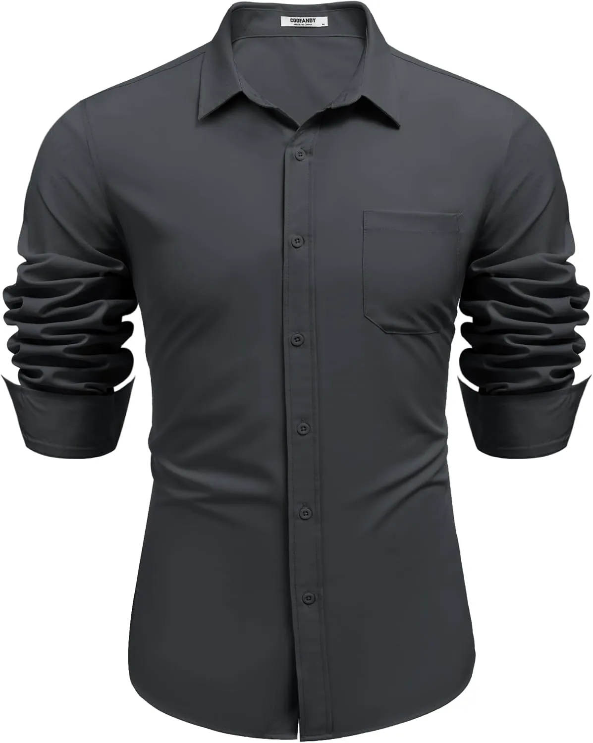 COOFANDY Mens Dress Shirts Long Sleeve Wrinkle Free Shirt Textured Business Casual Button Down Shirt