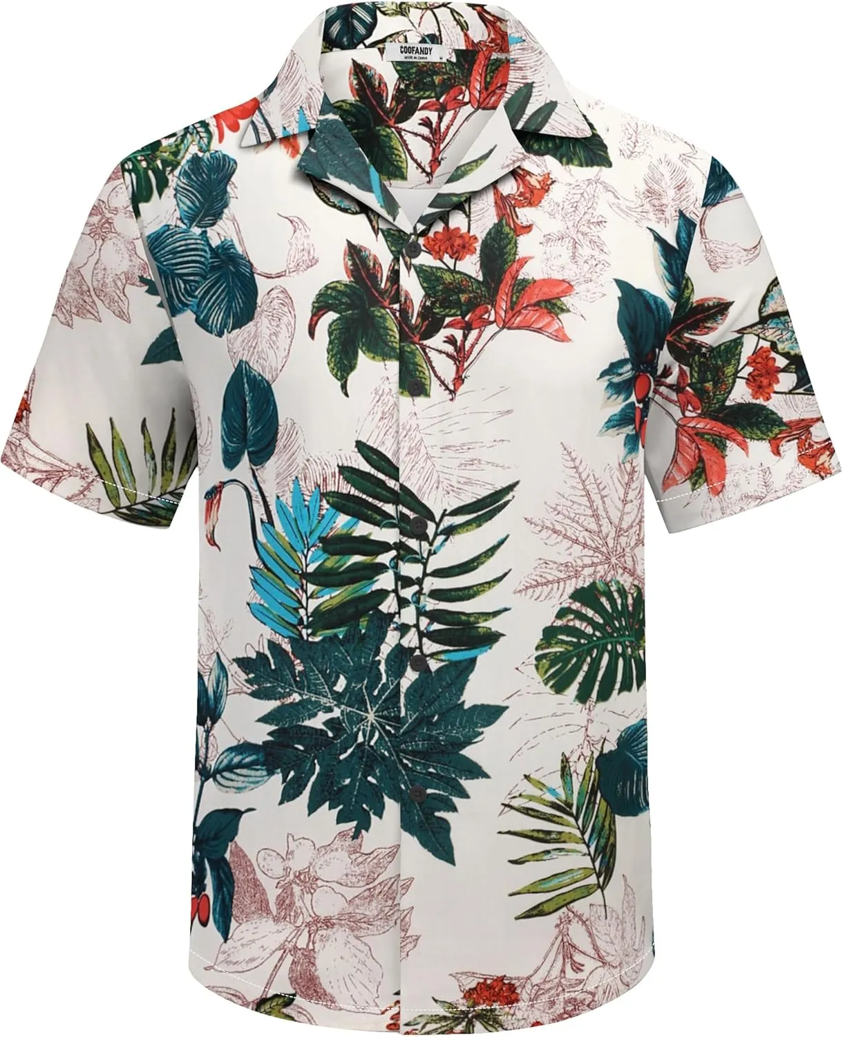 COOFANDY Men's Hawaiian Matching Shirt and Shorts Set Summer Beach 2 Piece Outfits Short Sleeve Cuban Shirts and Shorts