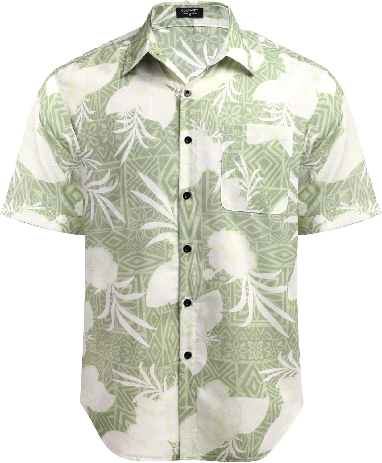 COOFANDY Men's Hawaiian Tropical Shirt Button Down Short Sleeve Vintage Floral Shirt