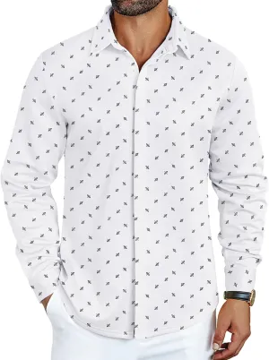 COOFANDY Mens Long Sleeve Wrinkle Free Shirts Casual Button Down Shirt Stretch Dress Shirt