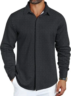 COOFANDY Mens Long Sleeve Wrinkle Free Shirts Casual Button Down Shirt Stretch Dress Shirt